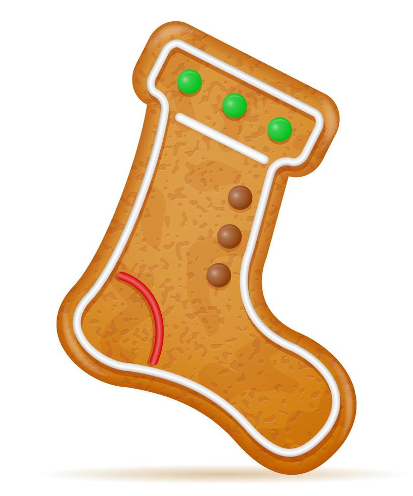 biscuits de pain d'épice de noël pour l'illustration vectorielle de célébration des vacances du nouvel an isolé sur fond blanc vecteur