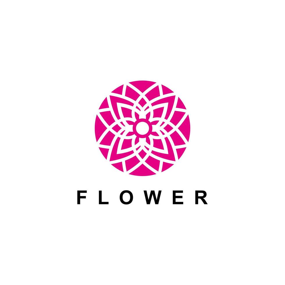 conception de fleurs abstraites. symbole de création de ligne. icône universelle. signe de fleur. modèle de logotype simple pour les entreprises premium. illustration vectorielle. vecteur