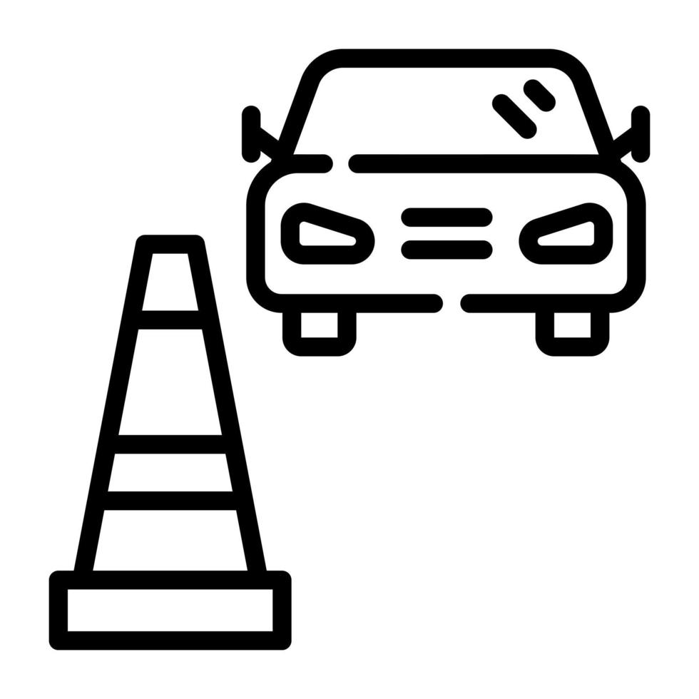 une icône de la conception de la ligne de cône de signalisation vecteur