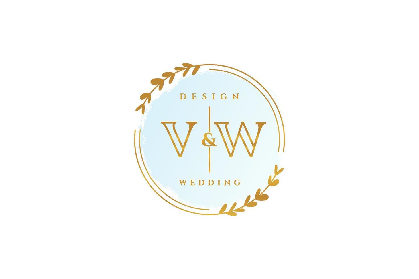 monogramme de beauté vw initial et logo d'écriture de conception de logo élégant de signature initiale, mariage, mode, floral et botanique avec modèle créatif. vecteur