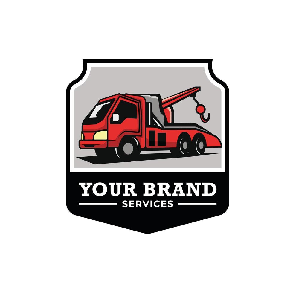 modèle de logo de remorquage de camion. logo approprié pour les entreprises liées à l'industrie des services automobiles vecteur