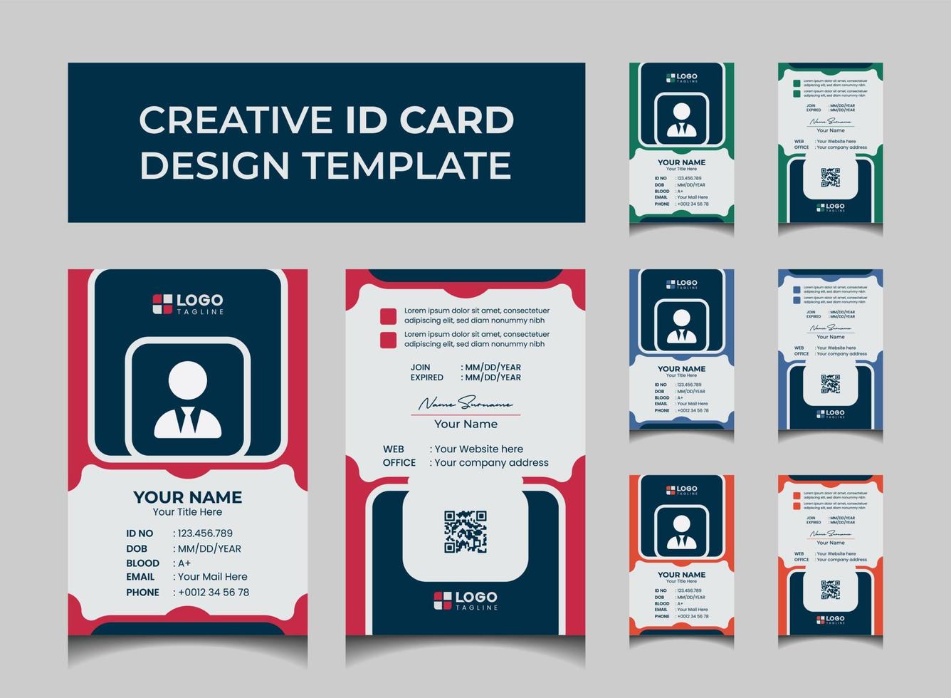 modèle de conception de carte d'identité moderne créative vecteur