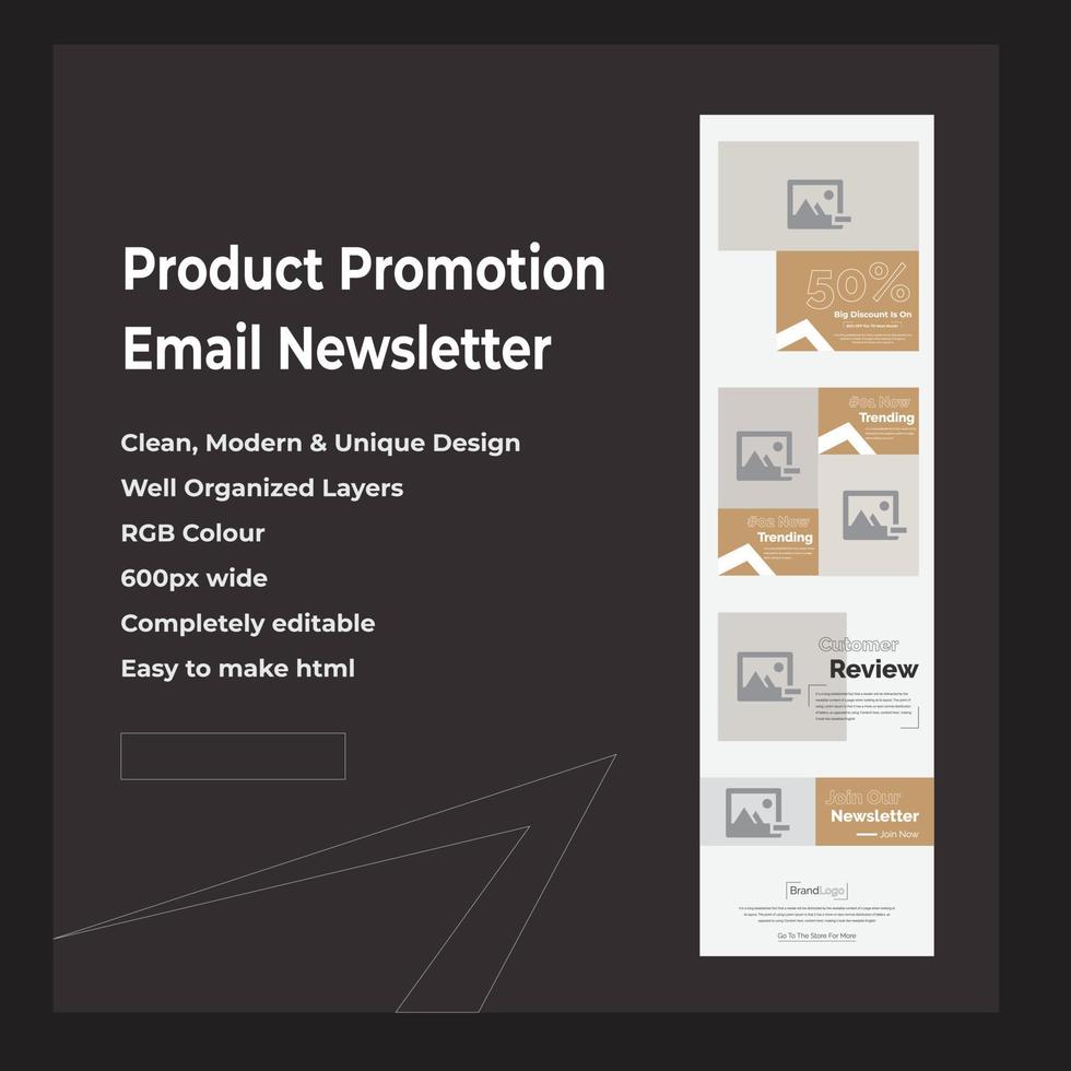 modèle de newsletter par e-mail promotionnel de produit vecteur