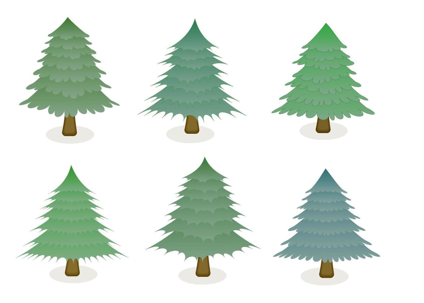 collection d'arbres de noël en style cartoon vecteur