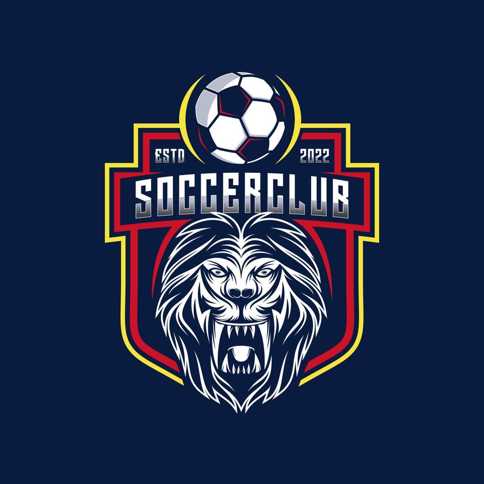 vecteur de conception de logo d'équipe de lion de football