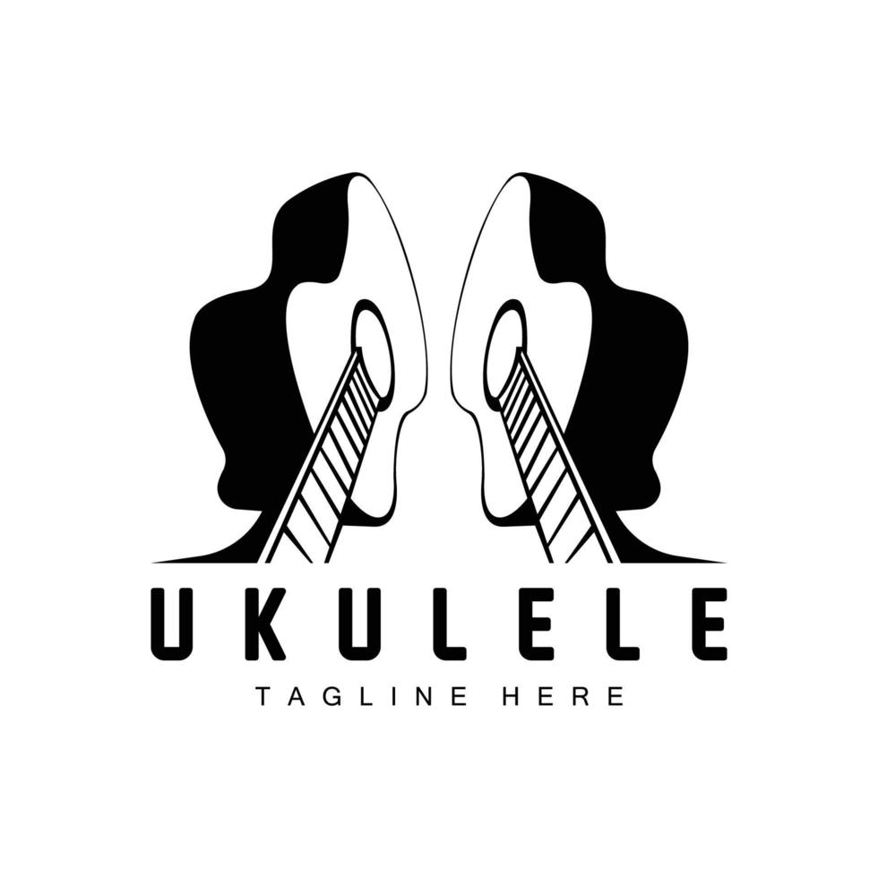 création de logo de musique ukulélé minimaliste, vecteur de guitare ukulélé. création de logo d'ukulélé