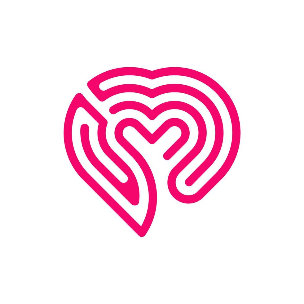logo coeur. illustration vectorielle de conception de symbole d'amour et de rencontres vecteur