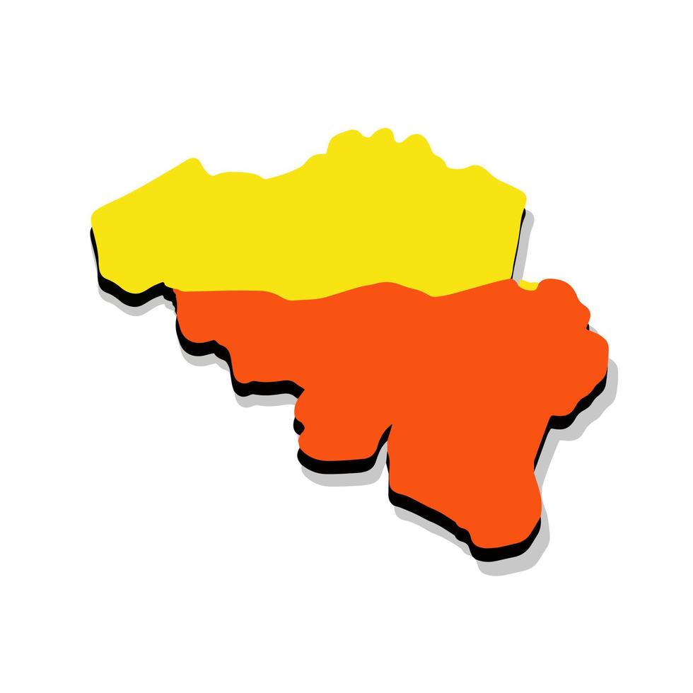 carte de la wallonie et des flandres. symbole national de l'État. région et drapeau de la belgique. géographie de l'europe vecteur