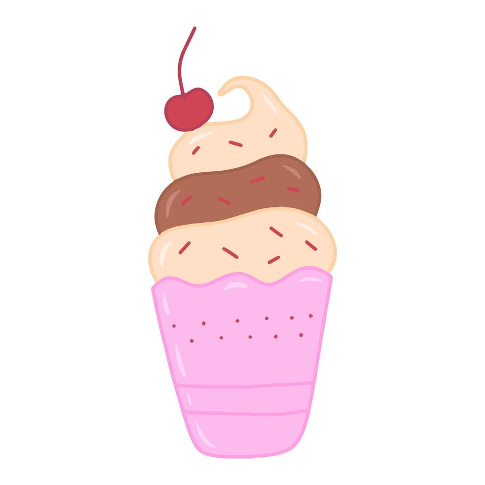 doodle illustration vectorielle de crème glacée dessinée à la main vecteur