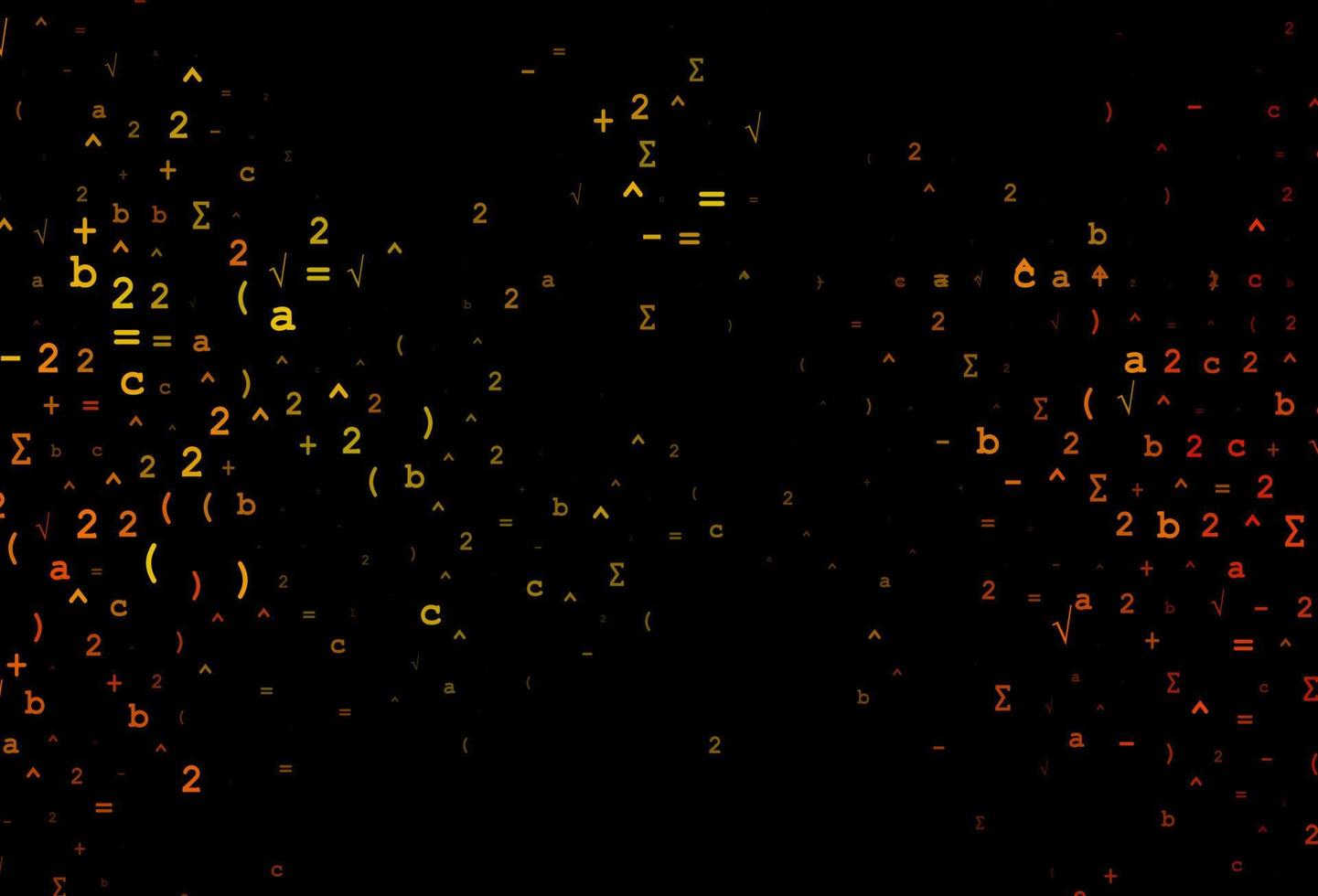 modèle vectoriel orange foncé avec symboles mathématiques.