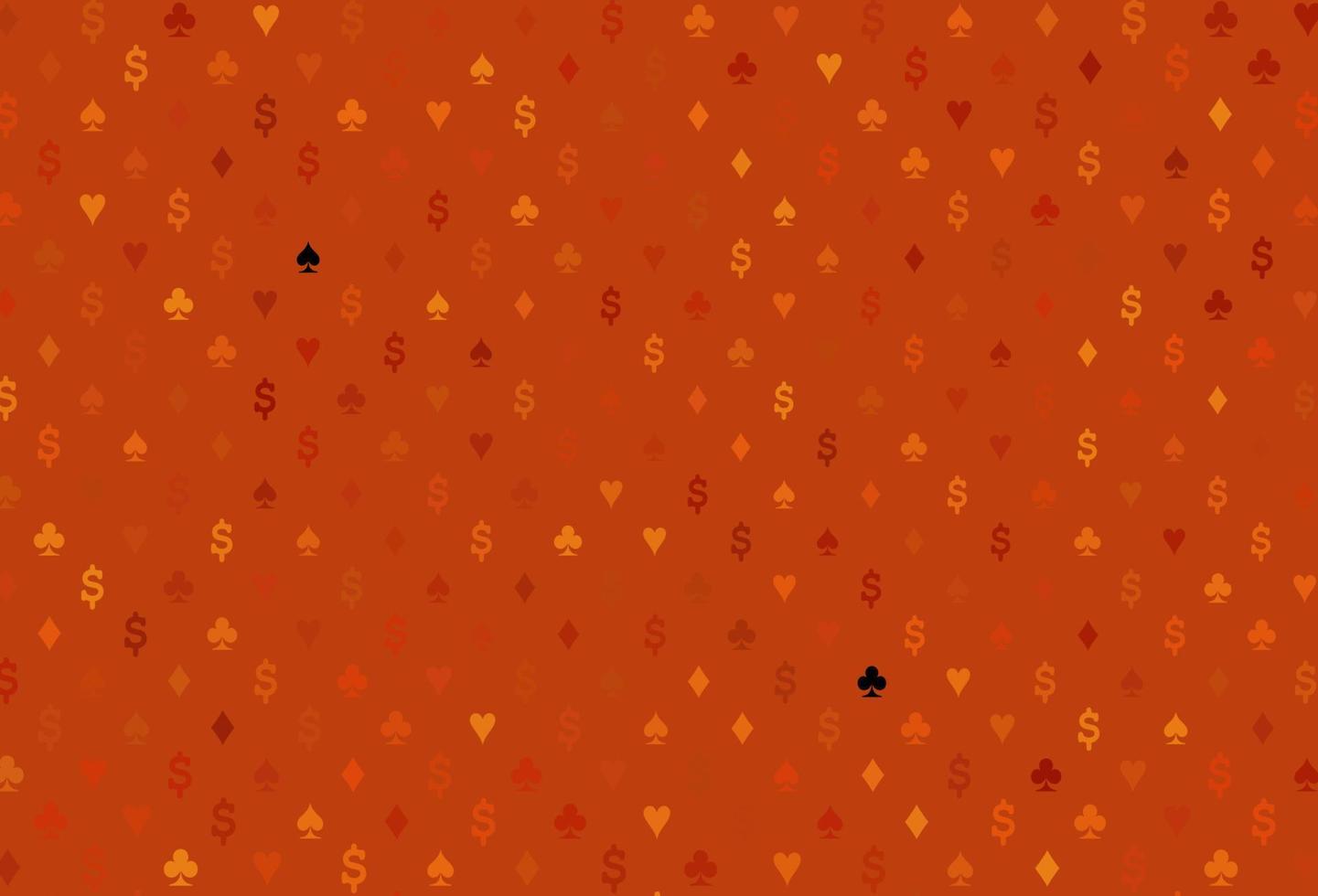 motif vectoriel orange clair avec symbole de cartes.