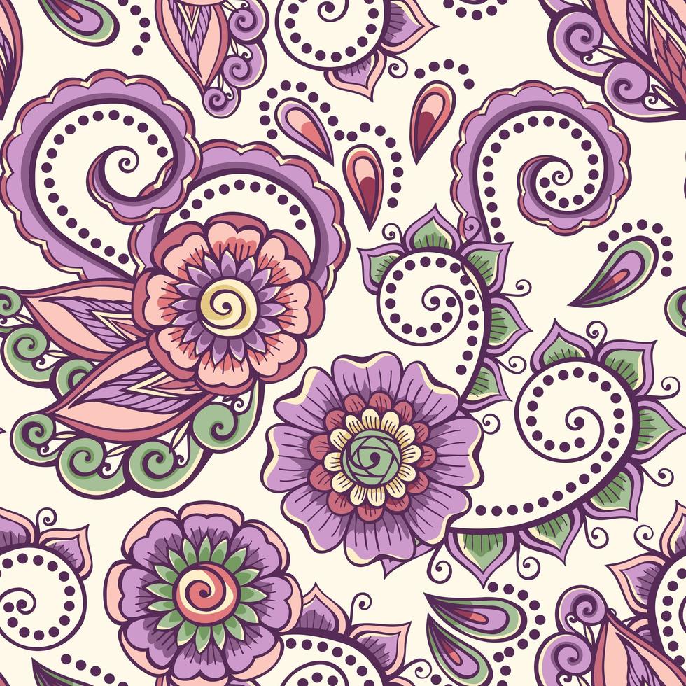 motif de fleurs ornementales violettes vecteur