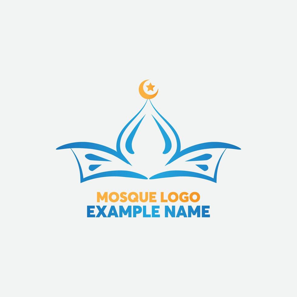modèle de logo islamique, modèle de conception de logo de palais de dôme islamique de ruban. tour élégante, dôme, idées de logo de mosquée. création de logo d'inspiration. illustration vectorielle de modèle. vecteur