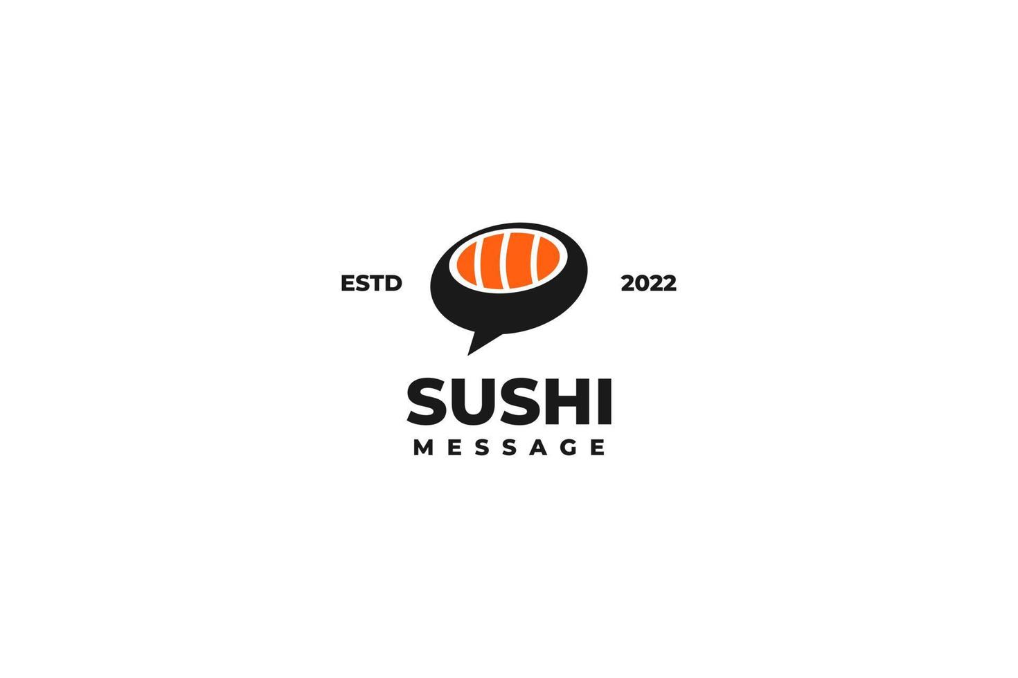 illustration de modèle de vecteur de conception de logo de message de sushi