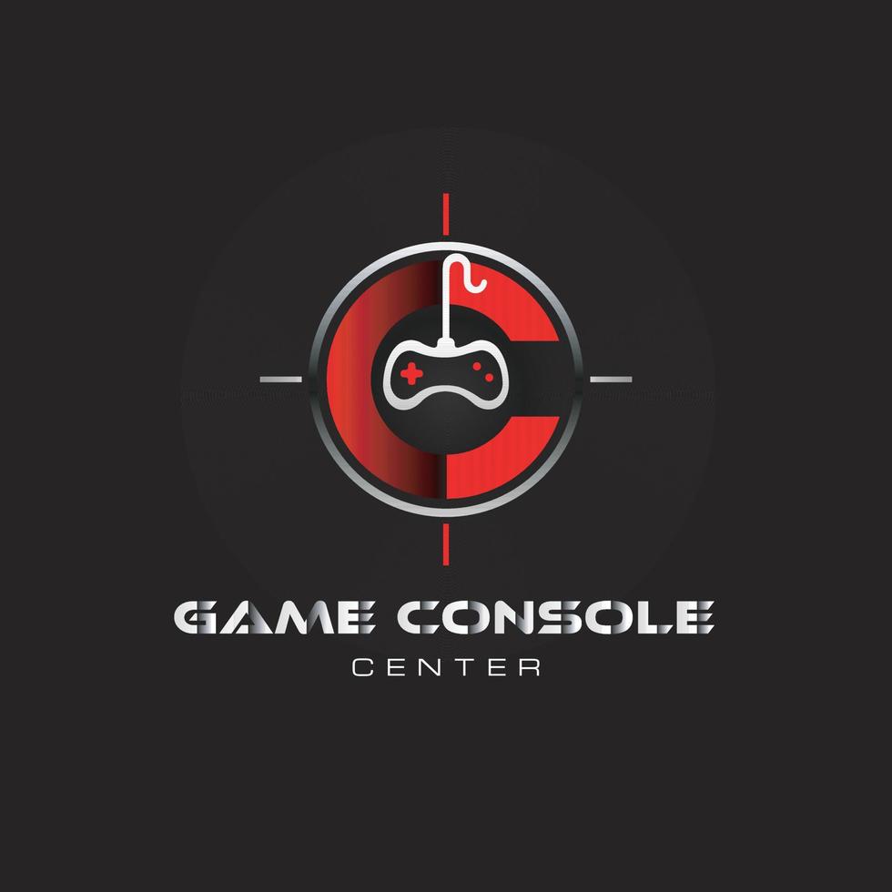 icône de symbole de conception de logo de console de jeu vecteur