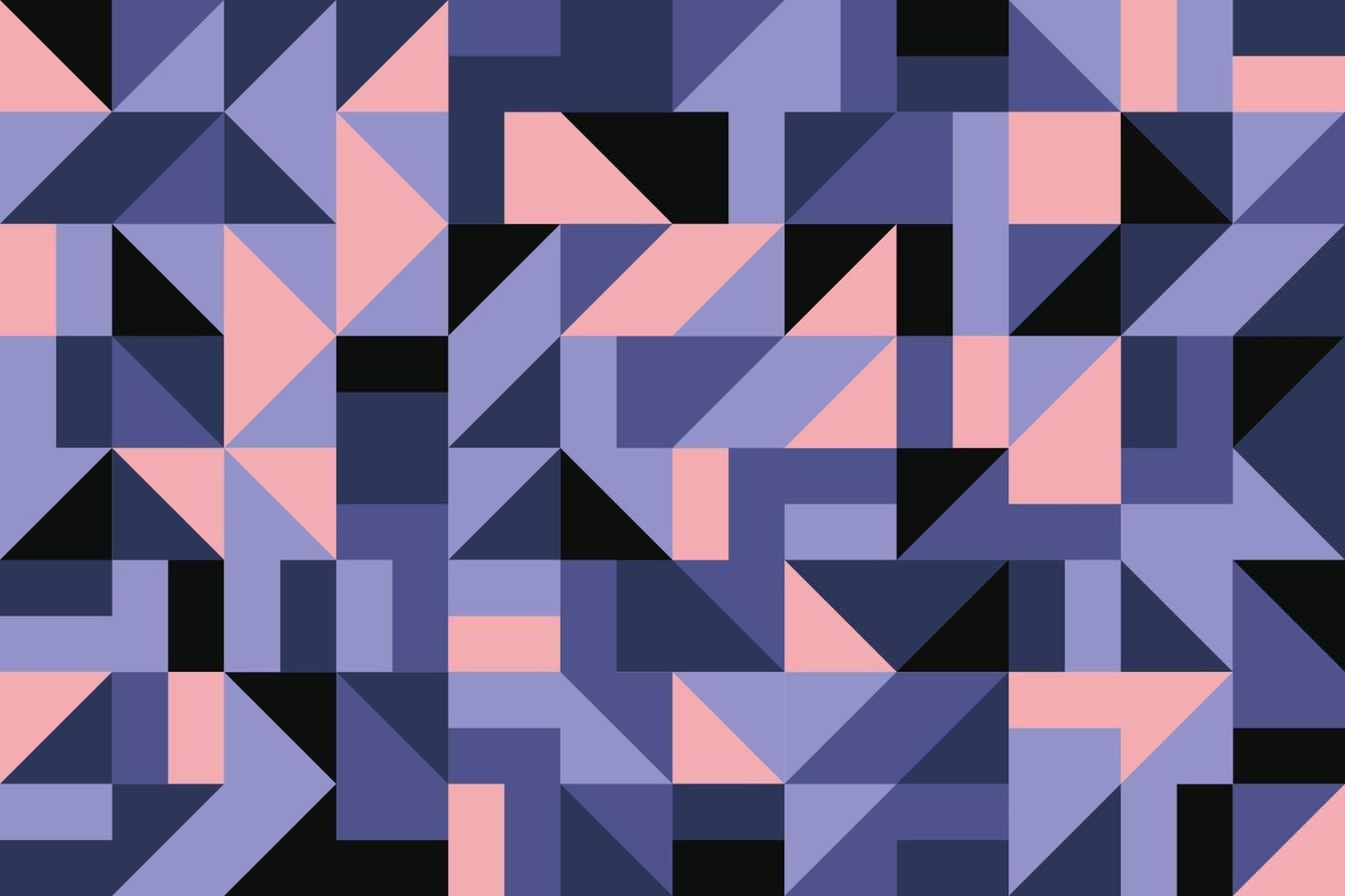 entrelacs de mosaïque violet et rose dans un style géométrique. modèle sans couture d'ornement triangulaire. vecteur