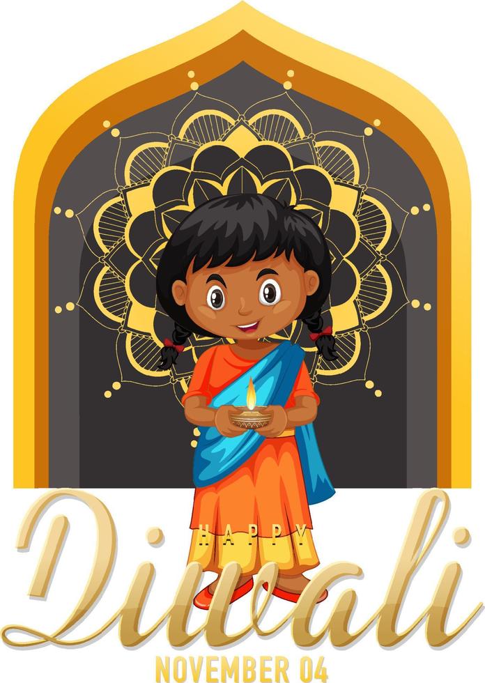 conception d'affiche de joyeux jour de diwali vecteur