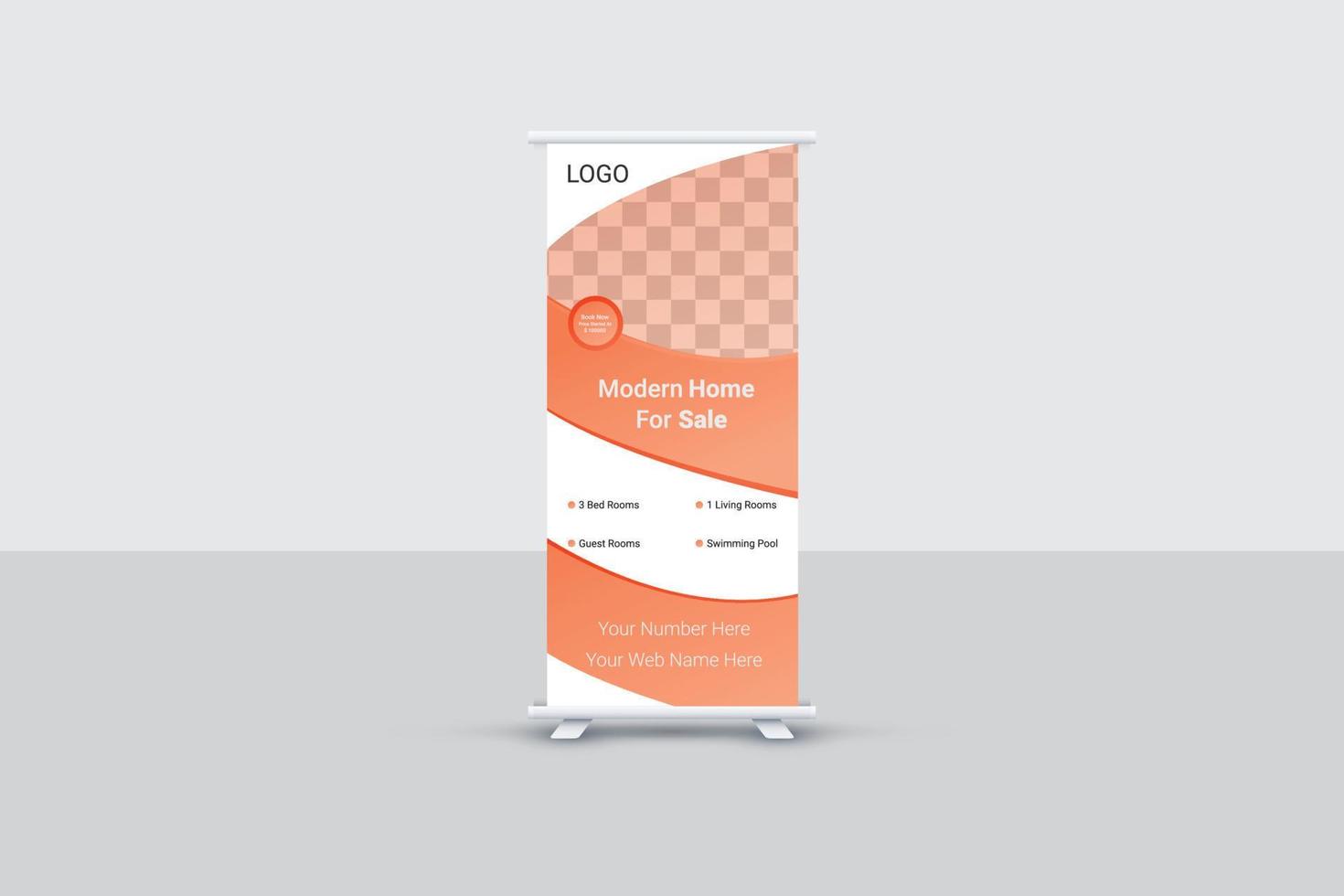 immobilier roll up banner vecteur