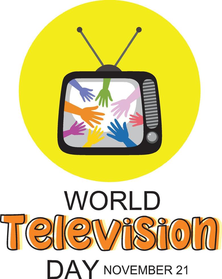 création du logo de la journée mondiale de la télévision vecteur