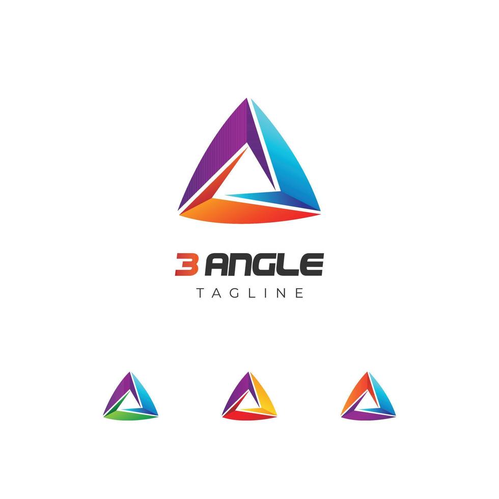 abstrait coloré en boucle triangle logo signe symbole icône vecteur