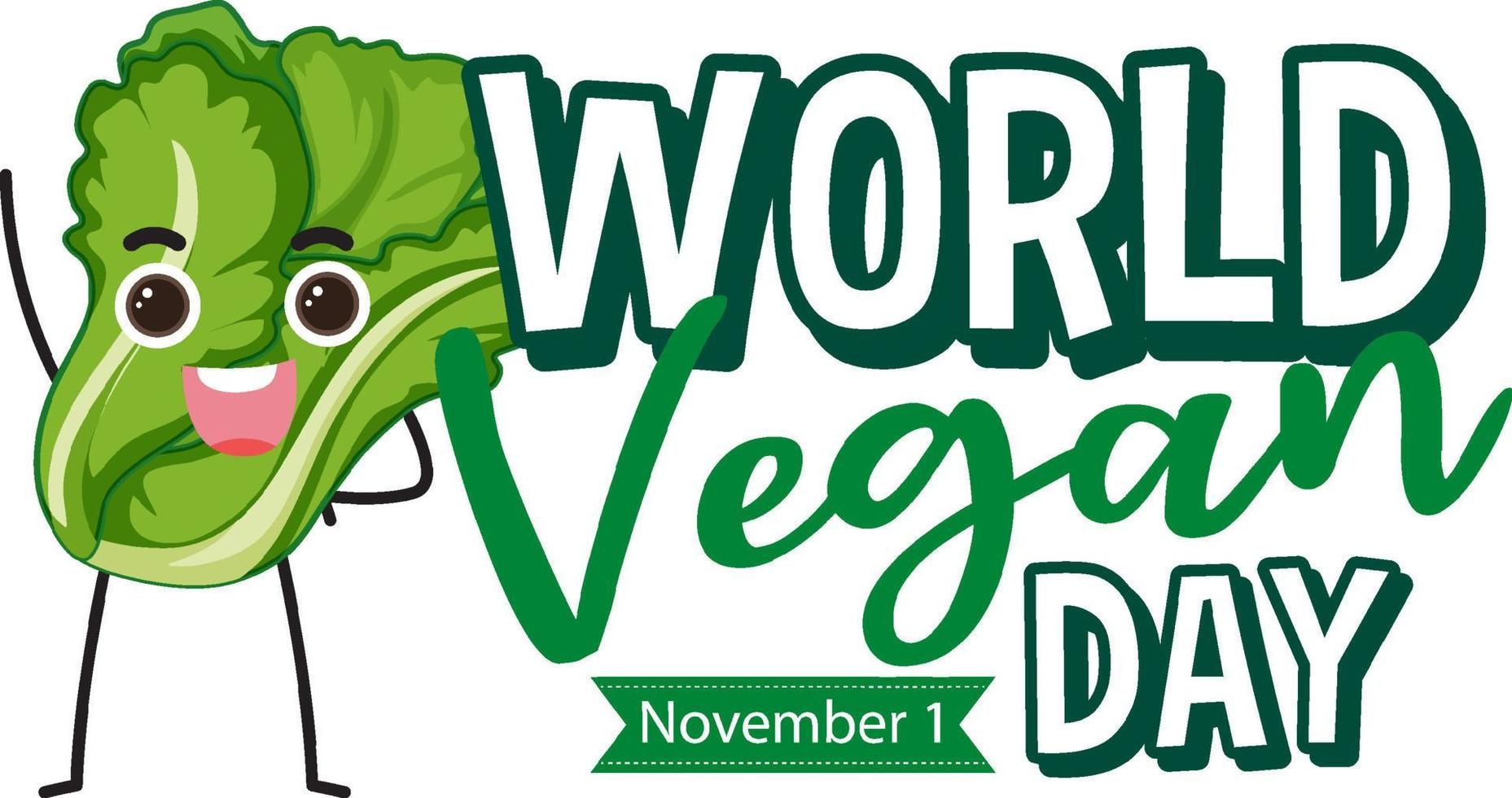 concept de logo de la journée mondiale des végétaliens vecteur