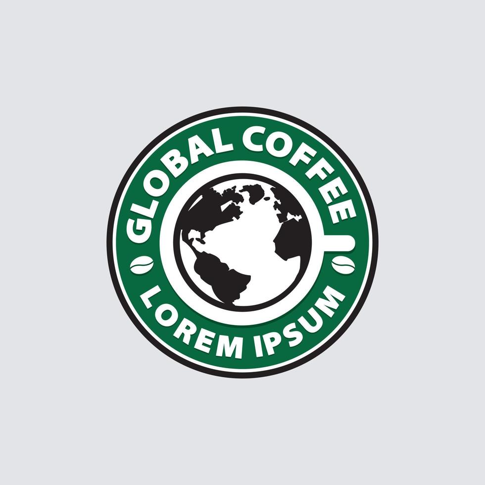 global coffee shop logo inscrivez vous symbole icône vecteur