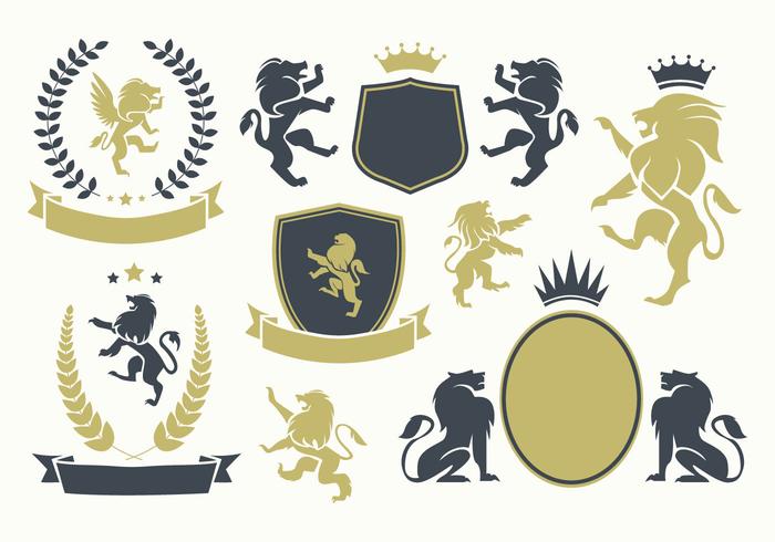 Vecteur libre de lion rampant