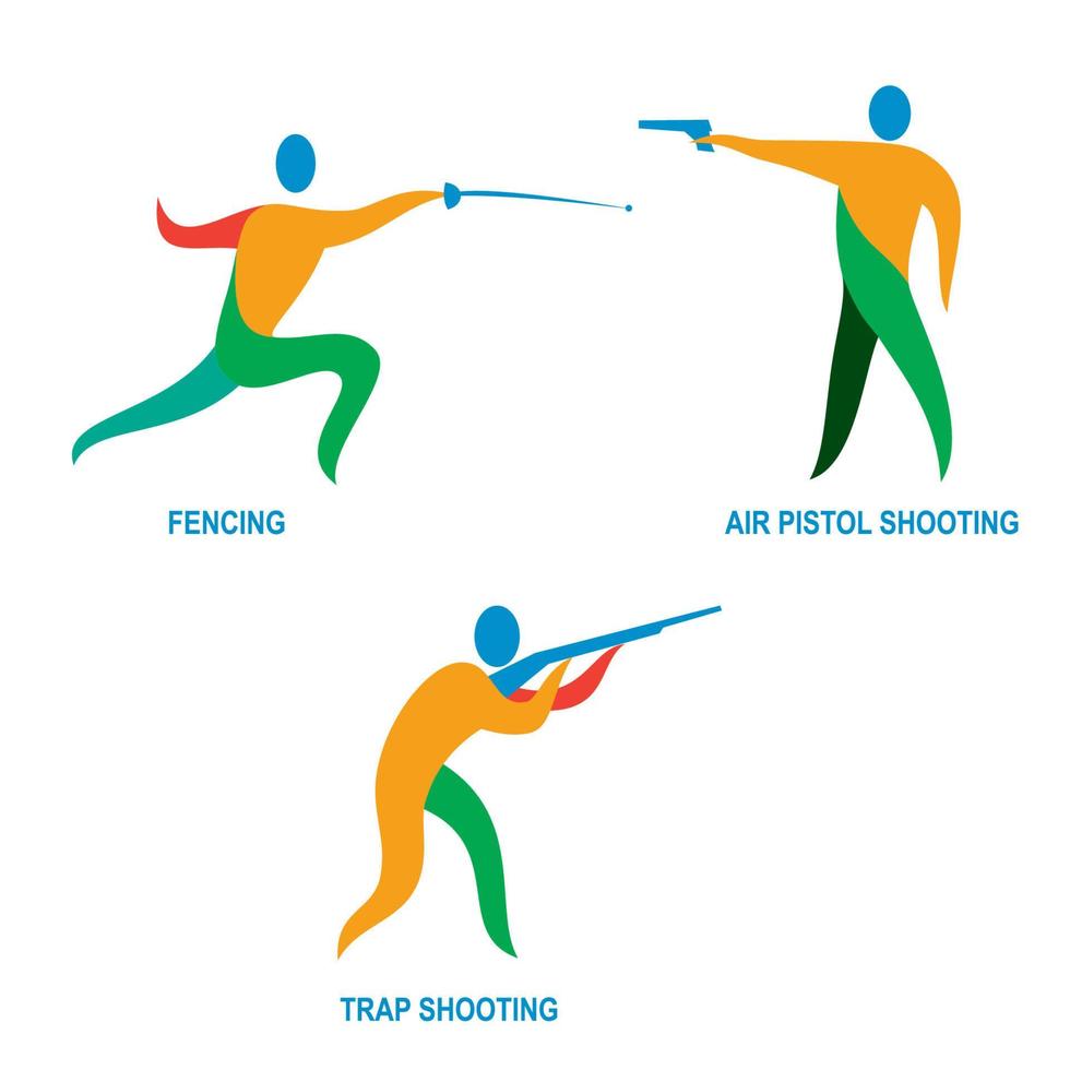 icône du sport de tir et d'escrime vecteur