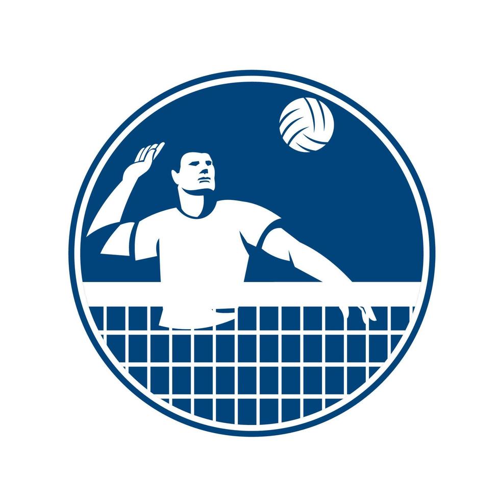 icône de cercle de boule de volley-ball vecteur