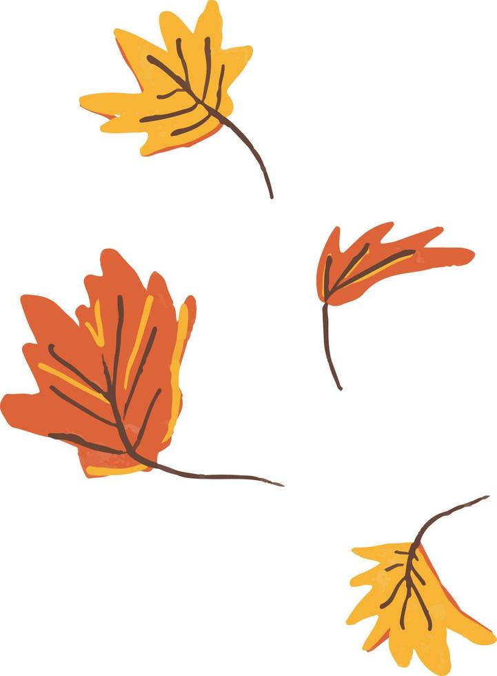 feuilles tombées joyeuses illustration d'automne dessinée à la main vecteur