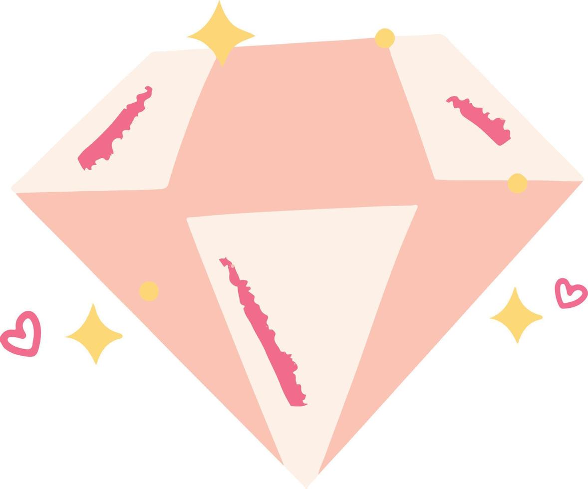 illustration de licorne diamant mignon fantaisie vecteur