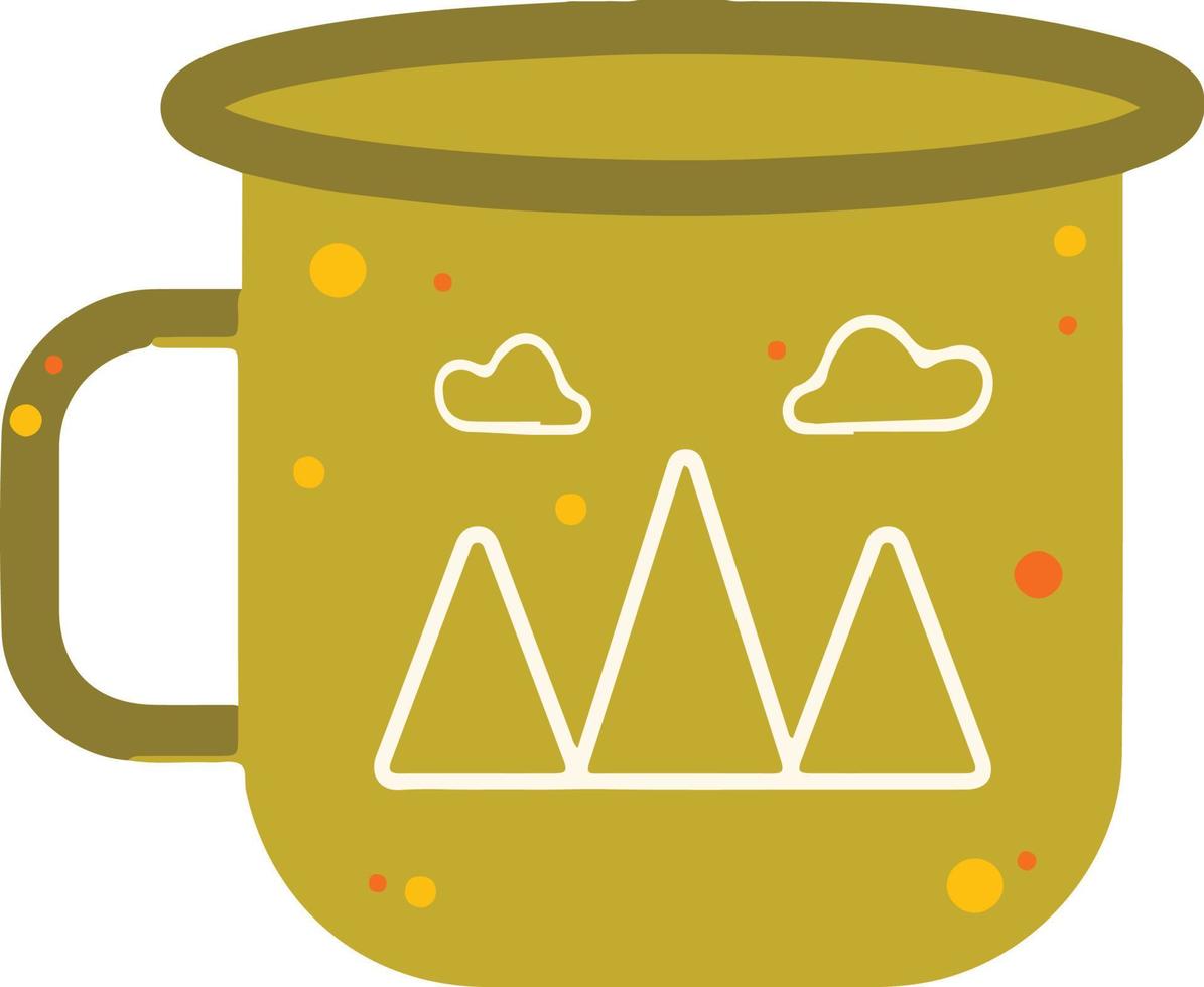 tasse de camping amusante illustration de camp d'été dessinée à la main vecteur