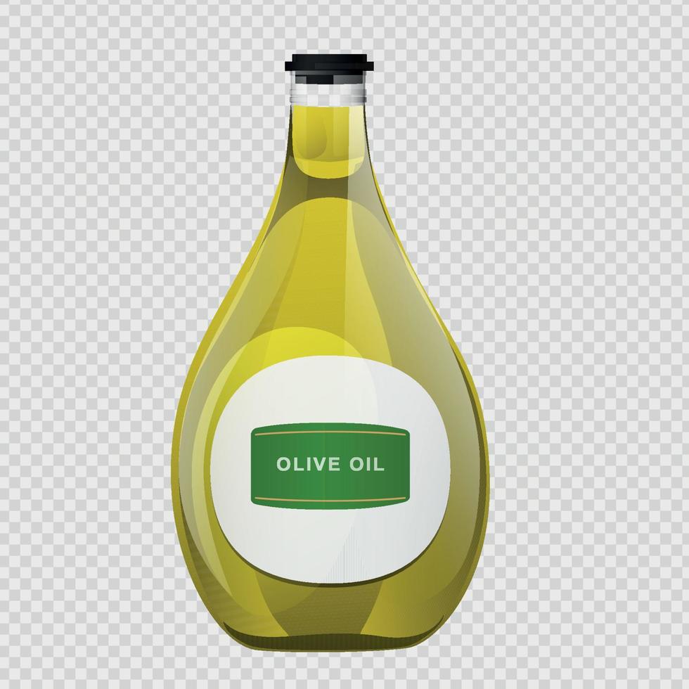 bouteille en verre d'huile d'olive vecteur