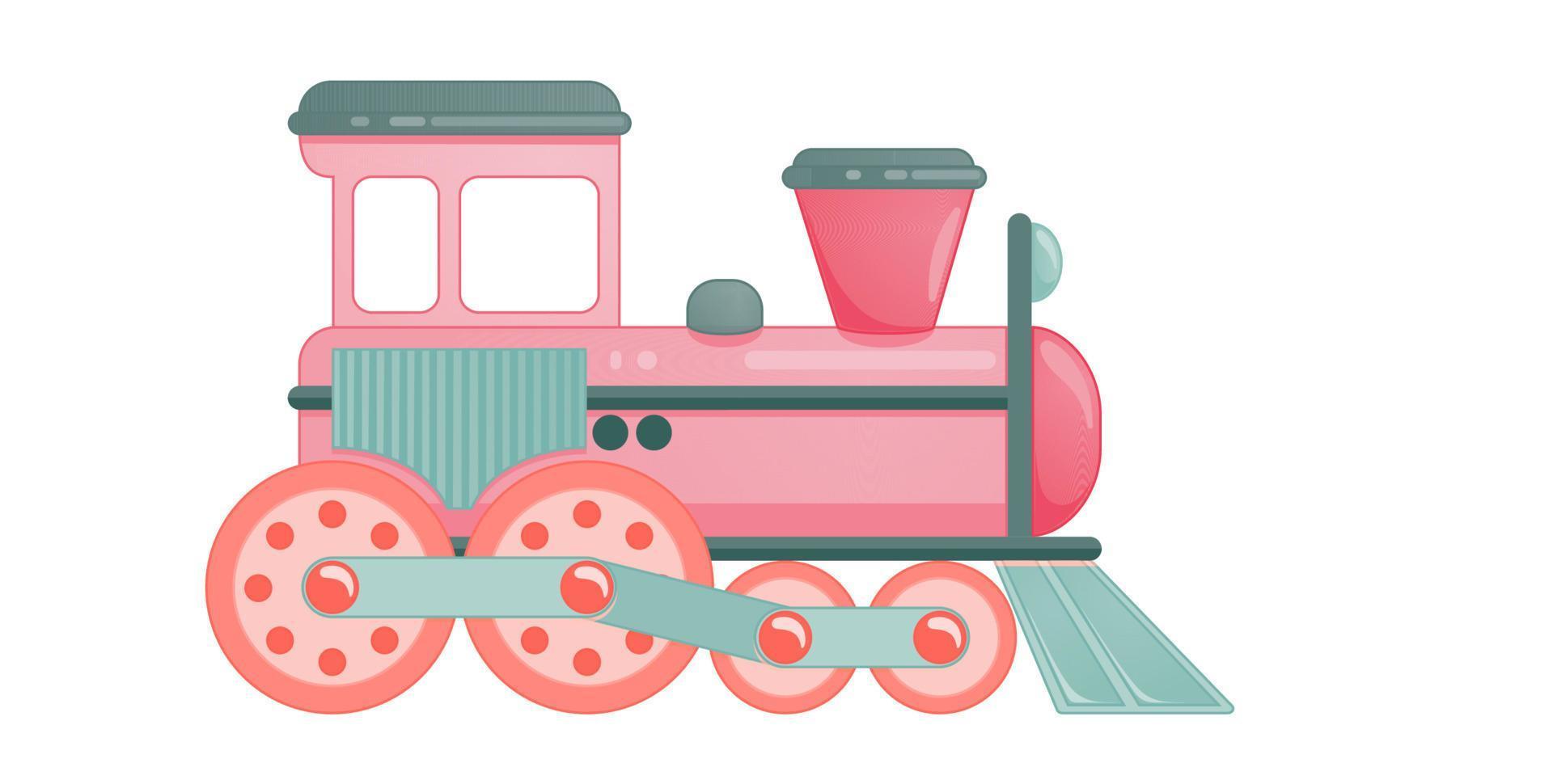 jouet de train pour enfants en style cartoon. illustration vectorielle isolée sur fond blanc. vecteur