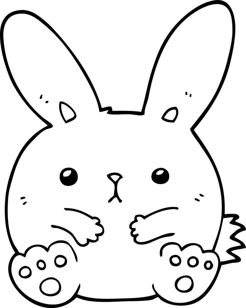 dessin au trait lapin de dessin animé vecteur