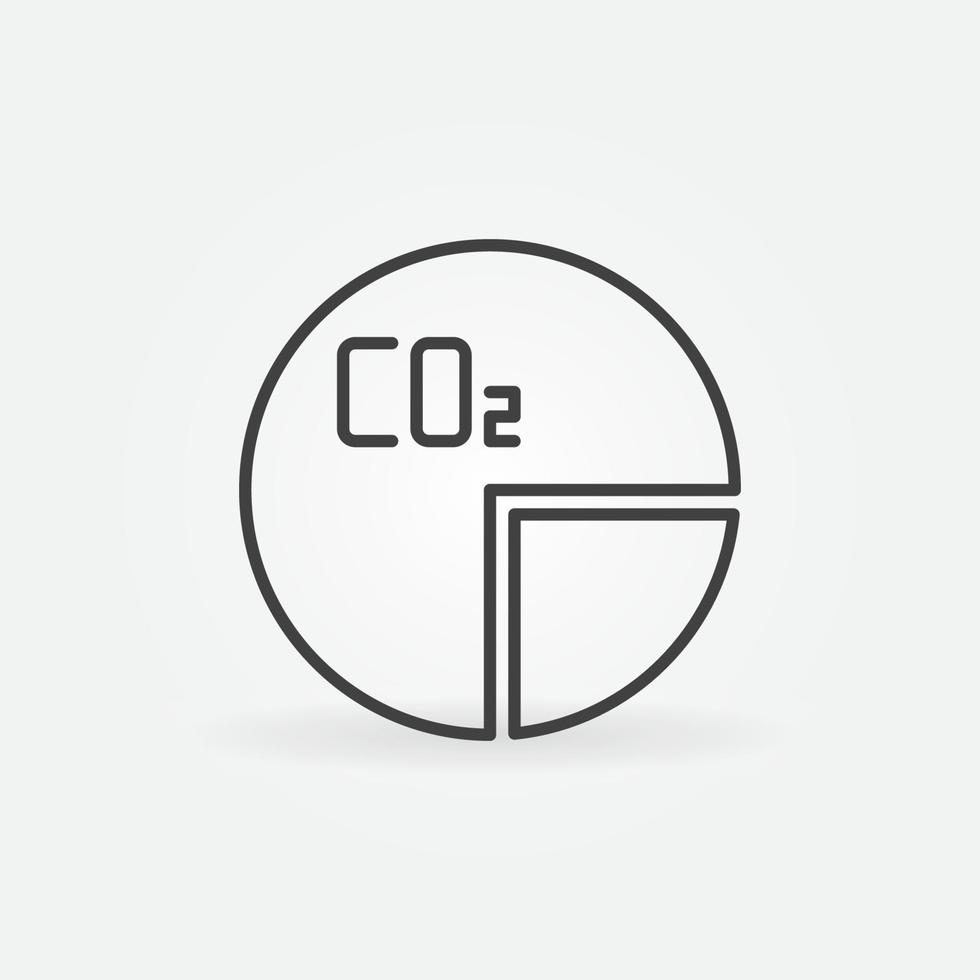 icône de ligne de graphique à secteurs co2 - symbole de dioxyde de carbone vectoriel