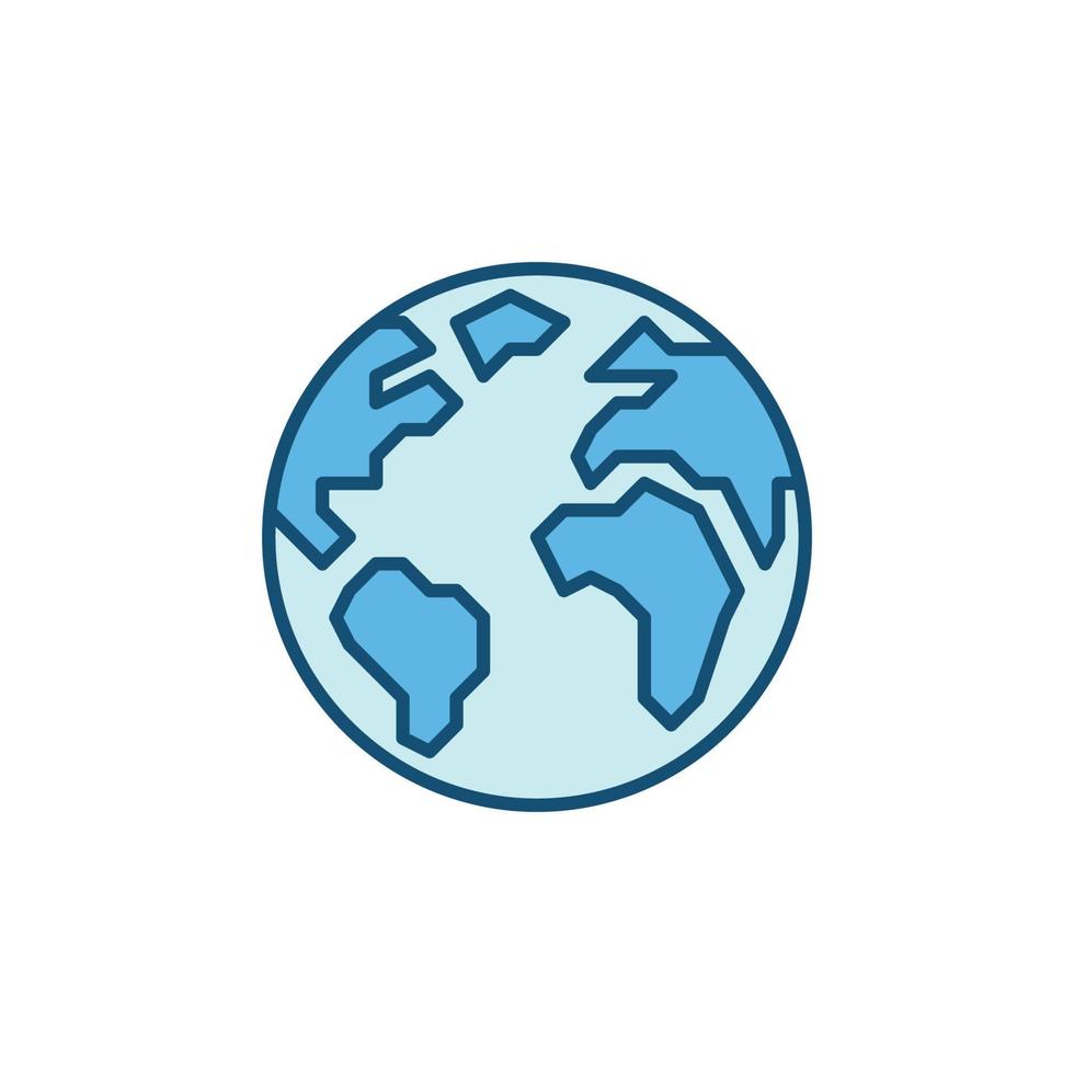 icône de création de globe terrestre - signe de couleur vecteur planète