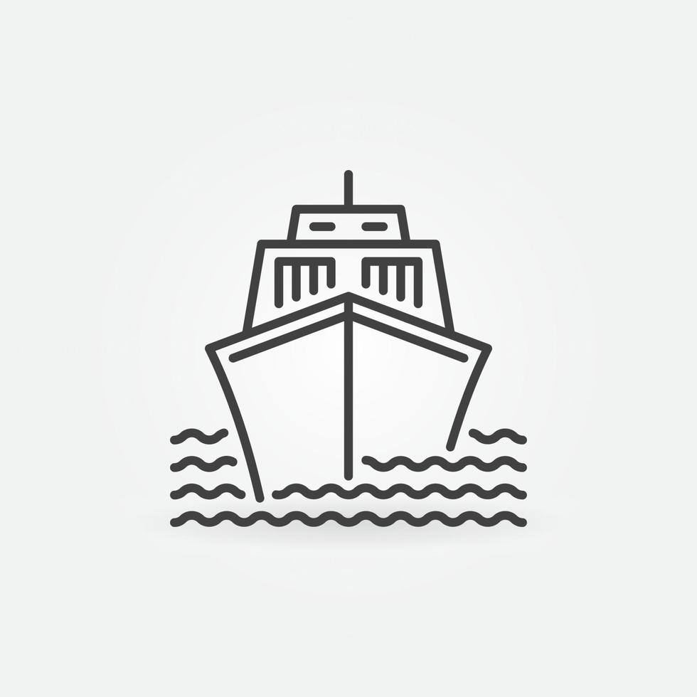 navire en icône de concept de vecteur de mer dans le style de ligne mince