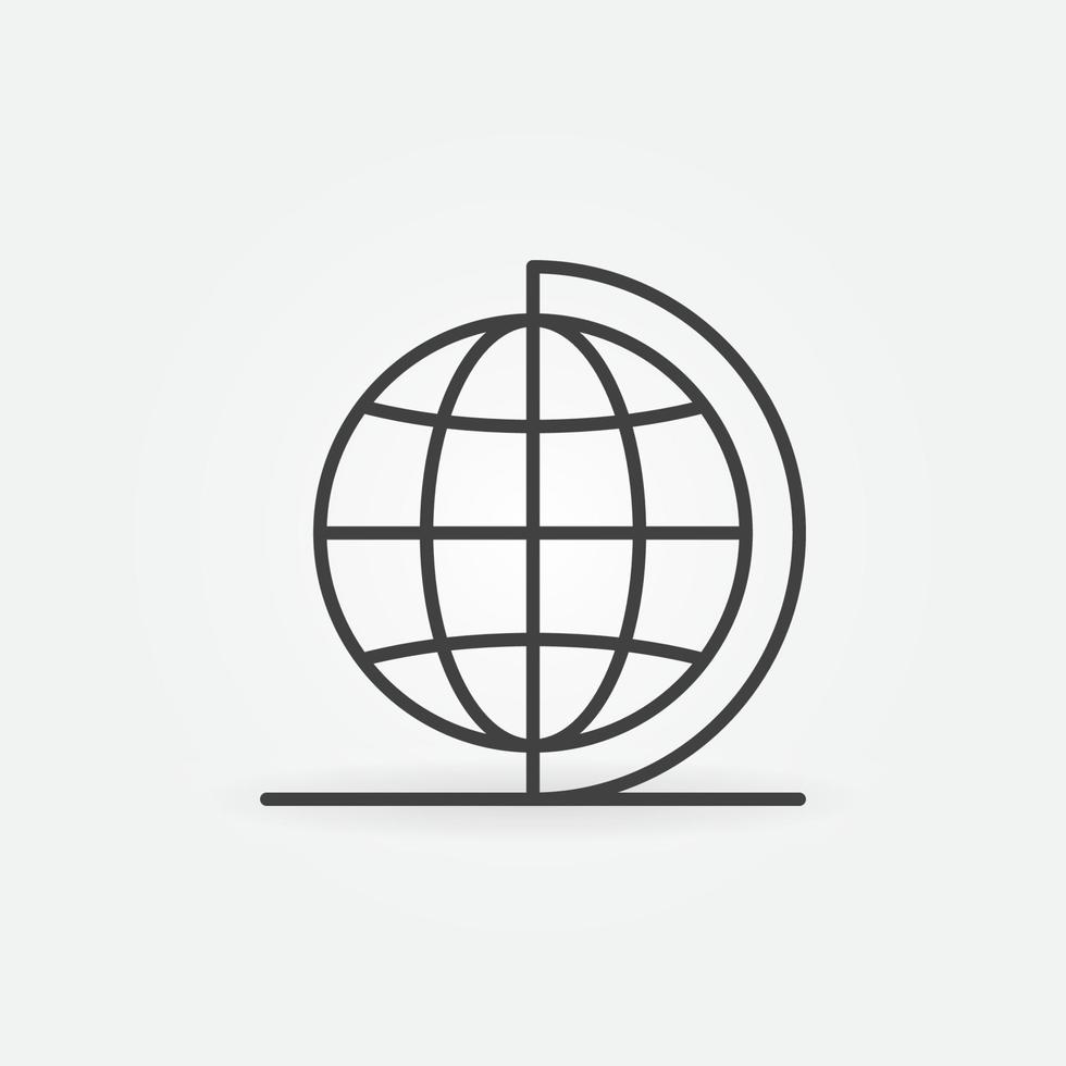 globe sur l'icône de concept de vecteur de stand ou signe dans un style linéaire