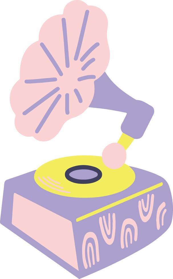 illustration d'éléments rétro gramophone funky vecteur
