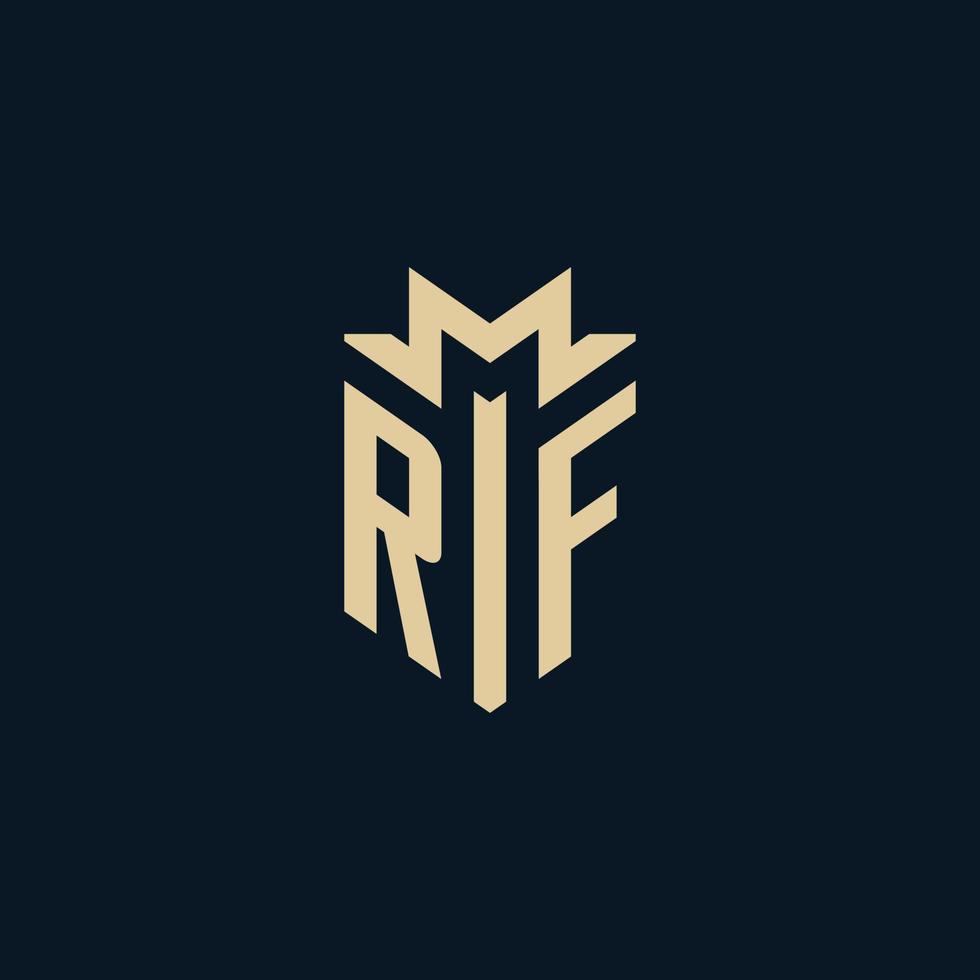 rf initiale pour le logo du cabinet d'avocats, le logo de l'avocat, les idées de conception de logo d'avocat vecteur