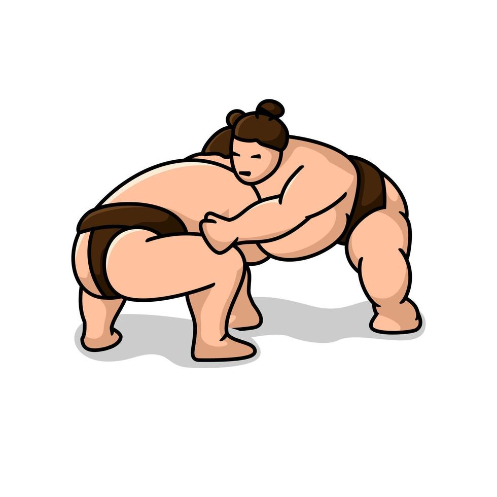 personnage de dessin animé de sumo, style design plat vecteur