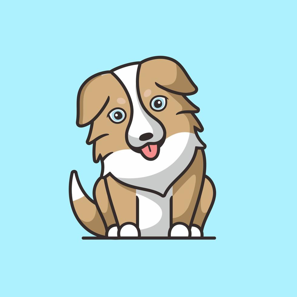 chien mignon tirant la langue illustration d'icône de dessin animé. vecteur