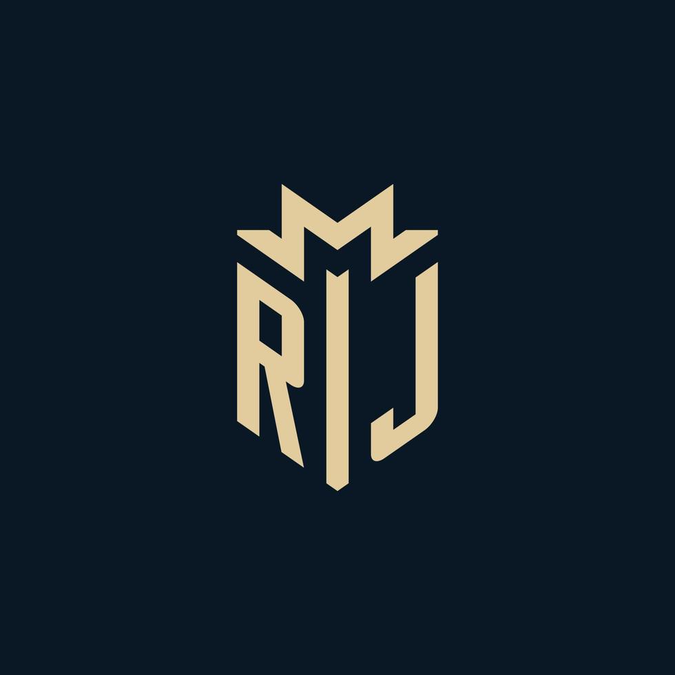 rj initial pour le logo du cabinet d'avocats, le logo de l'avocat, les idées de conception de logo d'avocat vecteur
