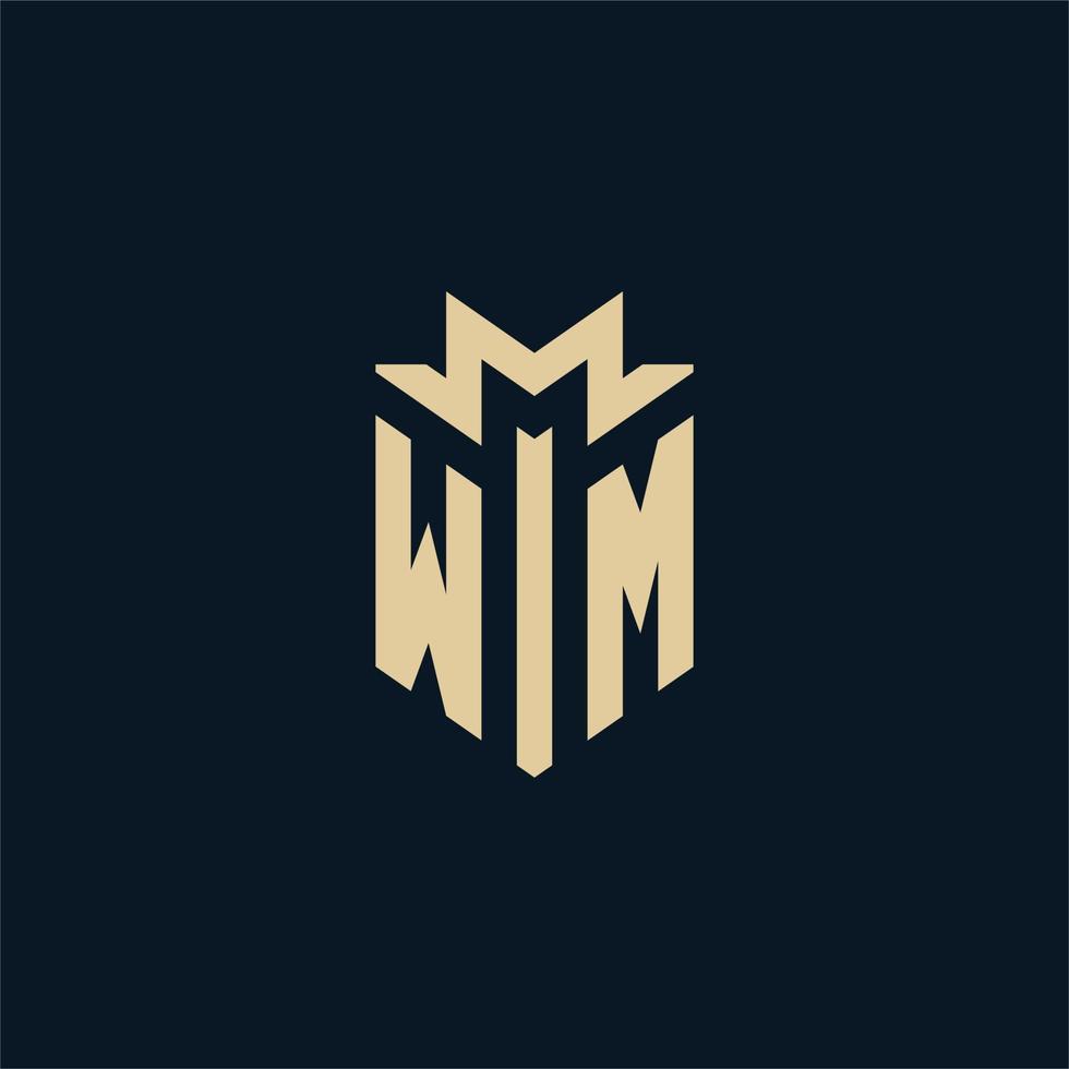 wm initiale pour le logo du cabinet d'avocats, le logo de l'avocat, les idées de conception de logo d'avocat vecteur