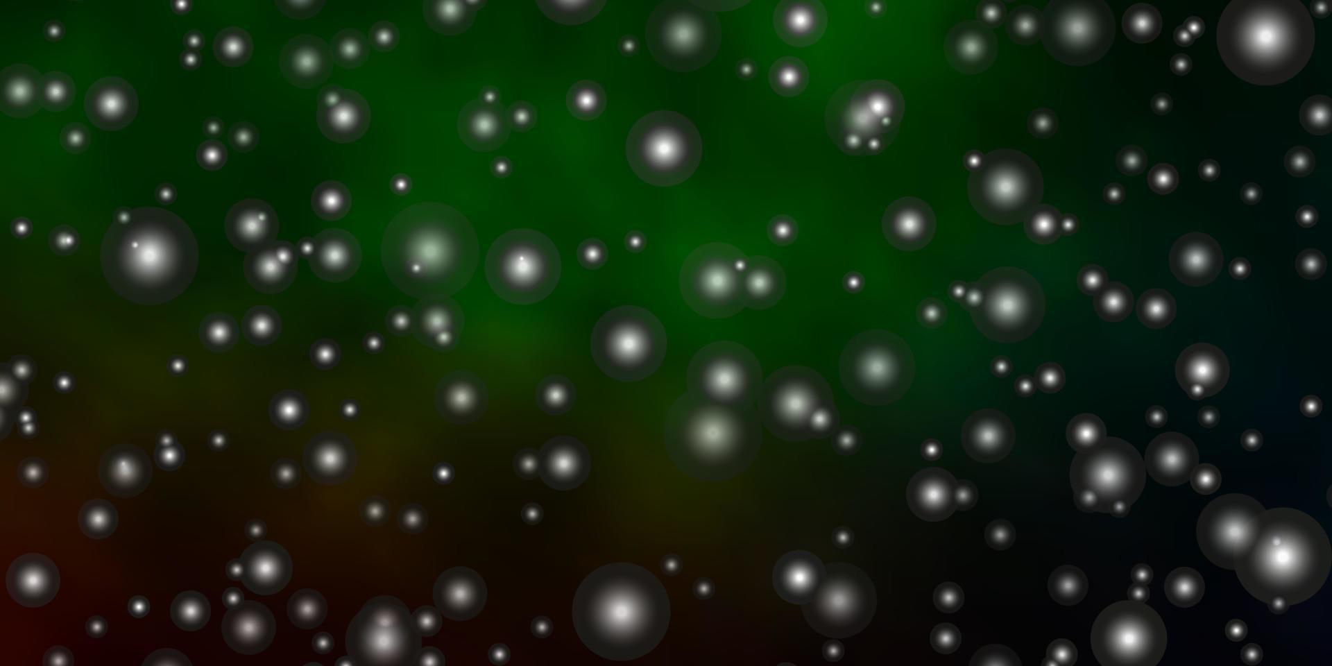 modèle vectoriel vert foncé avec des étoiles au néon.