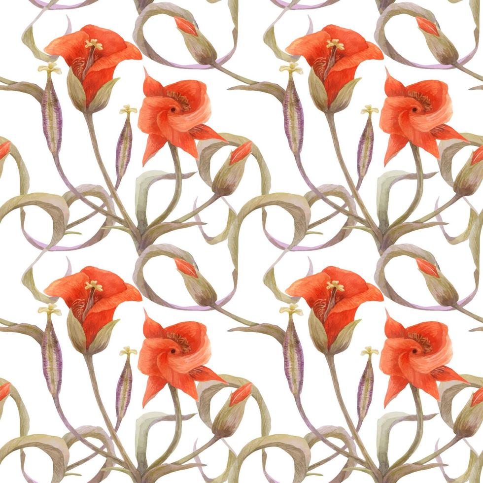 motif floral sans couture avec chalocortus orange vecteur