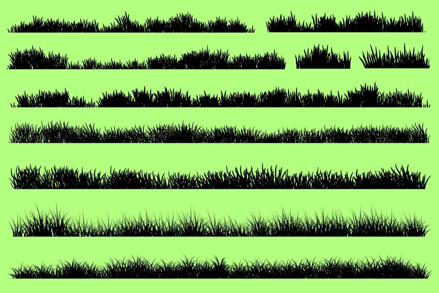 jeu de silhouette d'herbe vecteur