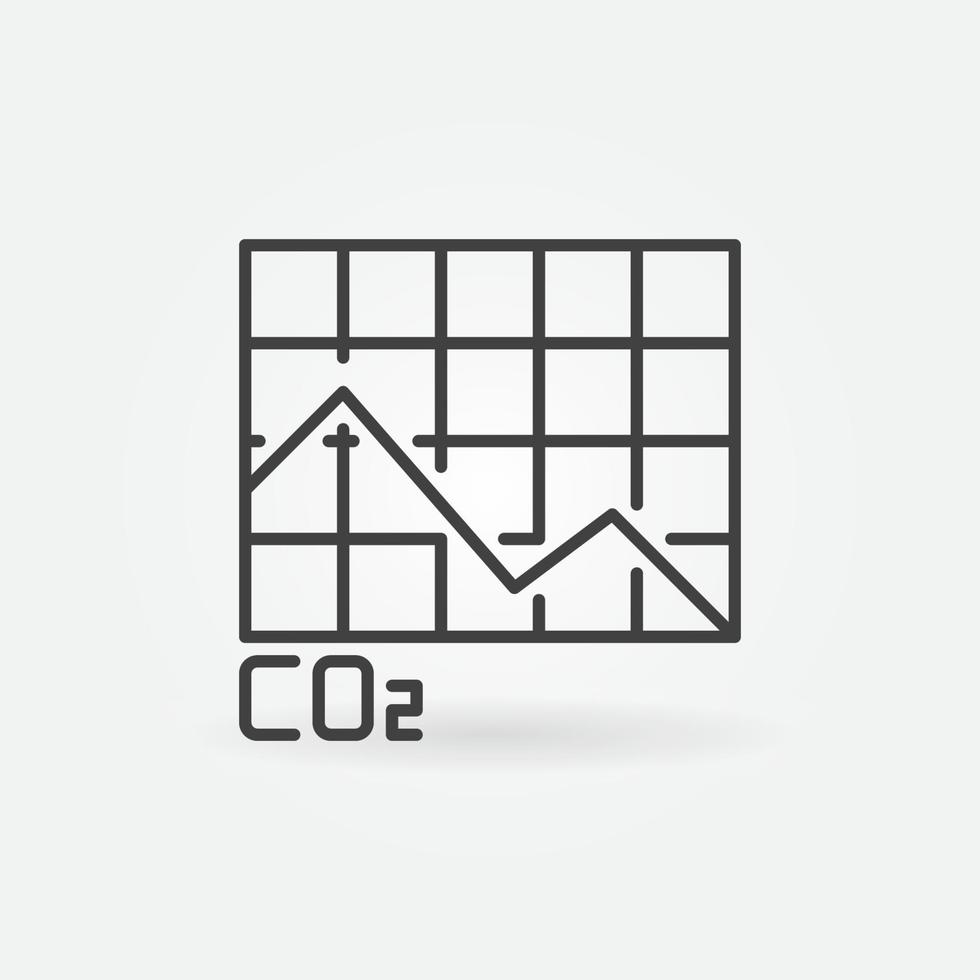 table avec co2 dioxyde de carbone ligne graphique vecteur ligne icône