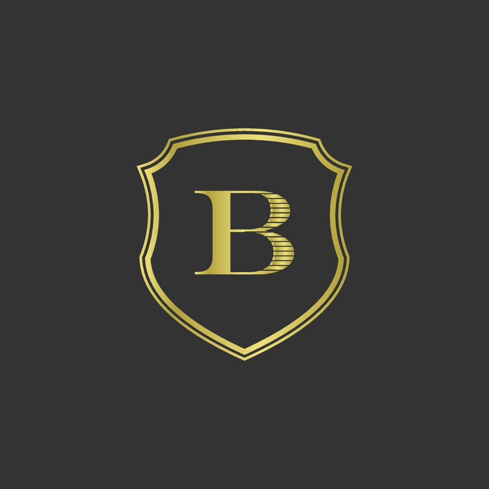 initiales b élégant logo doré vecteur